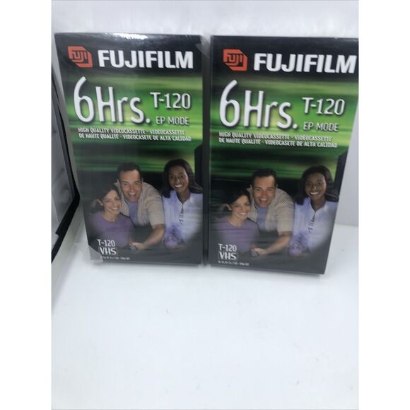 2- FUJI 6 Hour, NEW Blank VHS Tapes Lot Of 2 T-120 Sealed - Picture 4 of 13